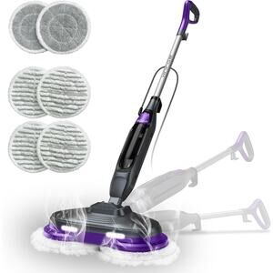 Open Box BOJUK F2 Steam & Scrub Mop w/ Rotating Pads & LED Headlights